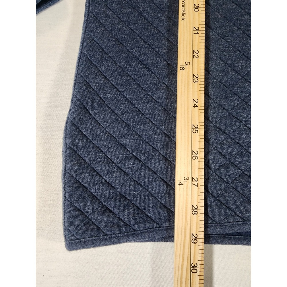 Eddie Bauer Quarter Zip Men TXL TALL XL Blue Quilted Mock Neck Pullover Cotton - Picture 2 of 9